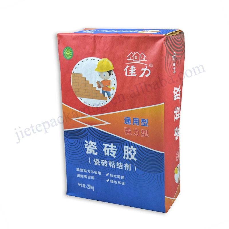 20kg kraft paper stand up cement valve bag for ceramic tile adhesive