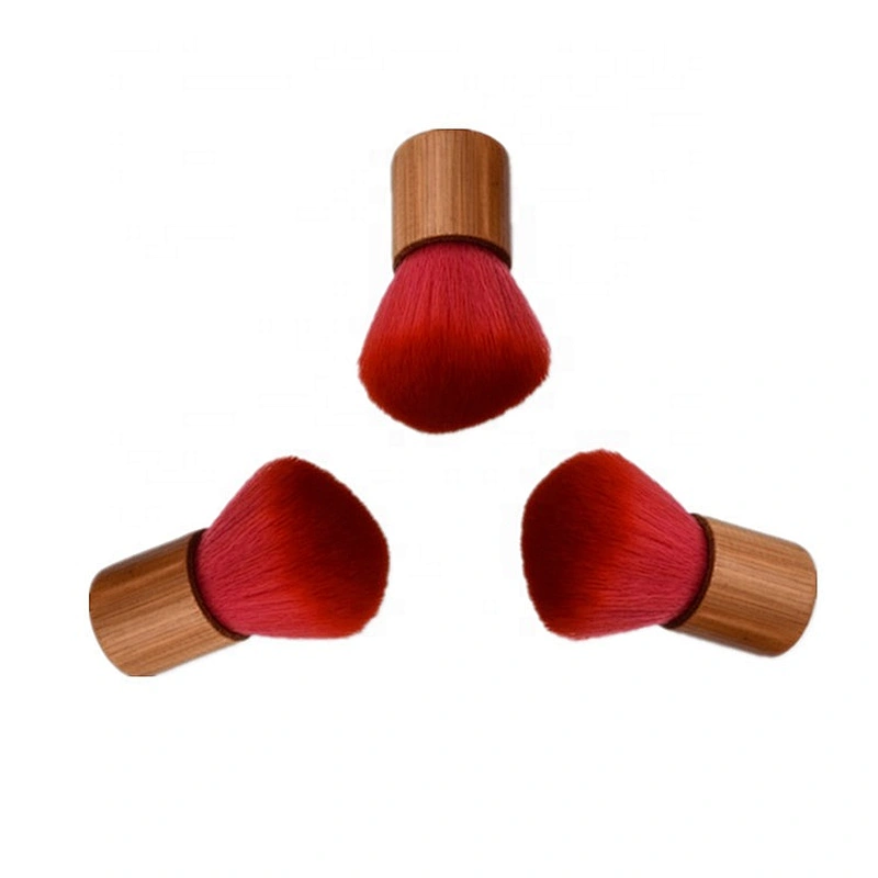 Professional Bamboo Handle Red Hair Makeup Brush Blending Cosmetic Kabuki Brush Foundation Blush Powder Brushes Tools