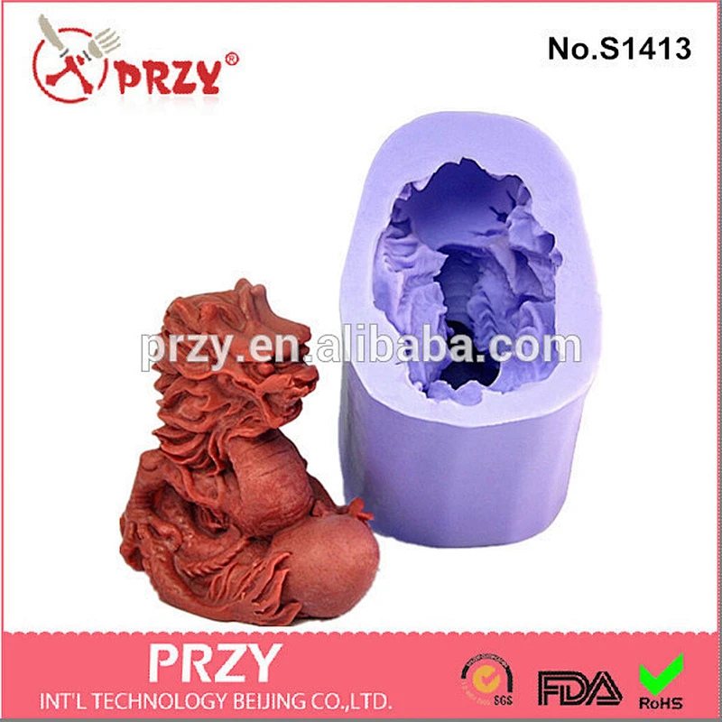 handmade 3d dragon silicone candle mold