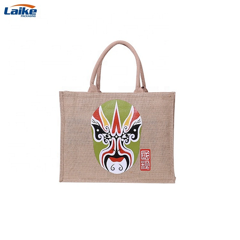 High quality wholesale promotional natural eco custom canvas jute burlap tote bag