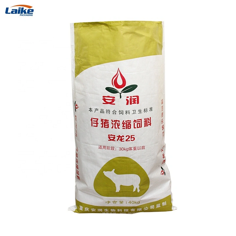 Manufacturer virgin pp 20kg 25kg Bopp plastic lamination packaging  pp woven feed bag