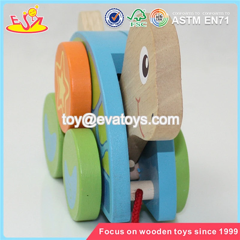 Wholesale lovely kids wooden pull turtle car toy brand new children wooden pull turtle car toy W05B061