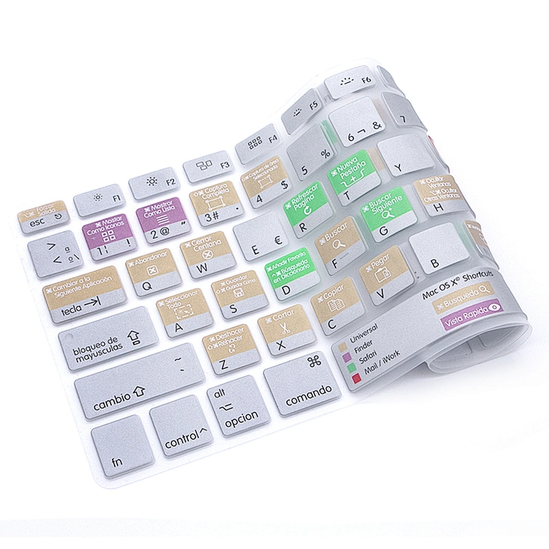 Durable For Mac OSX Hot key Silicone Material Spanish Keyboard Skins silicone keyboard for Macbook Air 13 Cover for macbook