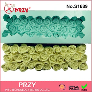 S1689 3d full rose bar loaf mold custom design full rose soap