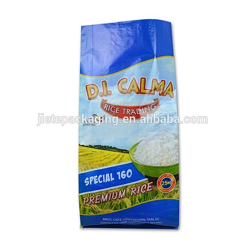 Eco friendly custom photo printing plastic pp polypropylene woven bags for rice