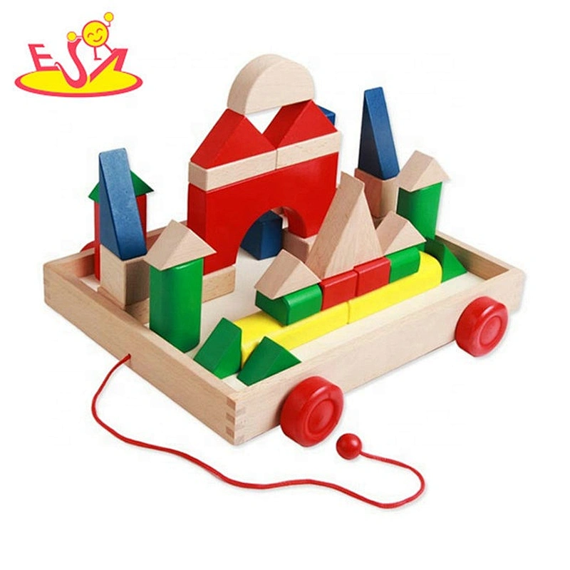 Hot sale colorful wooden baby building blocks for education W13D211