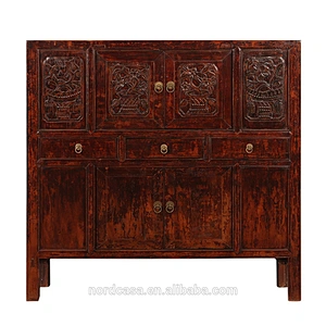Factory Beijing chinese antique wood carved sideboard furniture