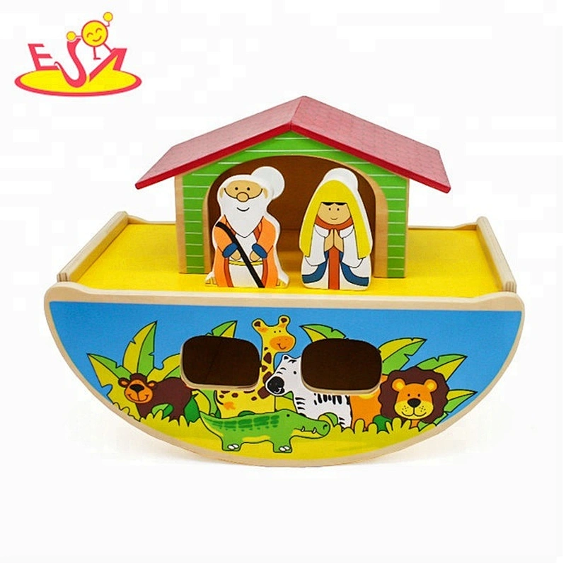 New arrival educational wooden Noah's ark play set for kids W12D106