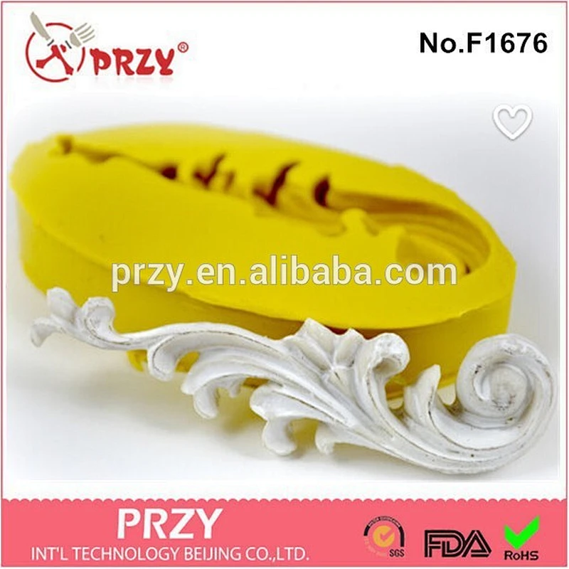 2015 hotsale Fancy Flourish Scrollwork fondant silicone cake mold