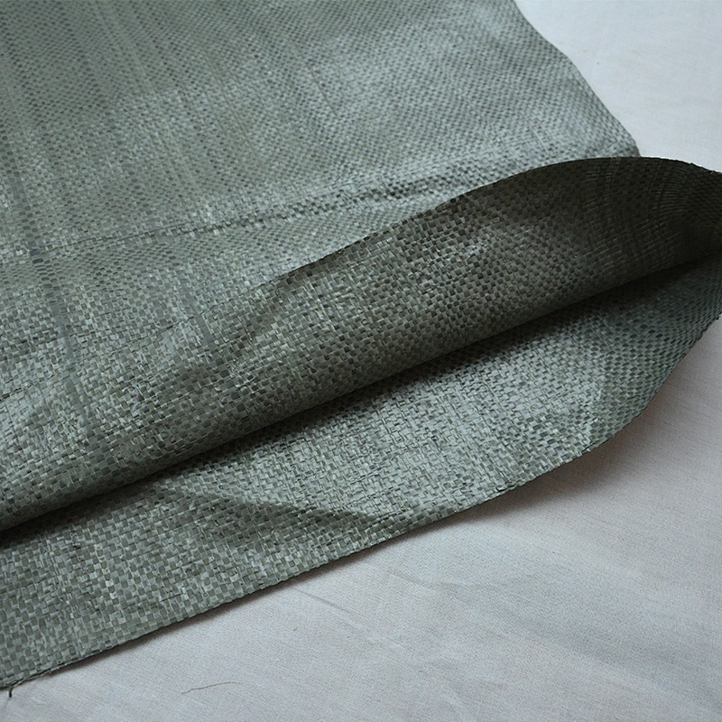 Flat grey plastic pp woven bag for sand, cement,industrial refuse,building waste