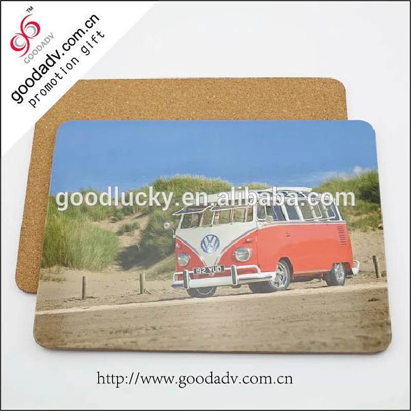 Souvenir gifts mdf cork mat / cork mat / heat protection table mat