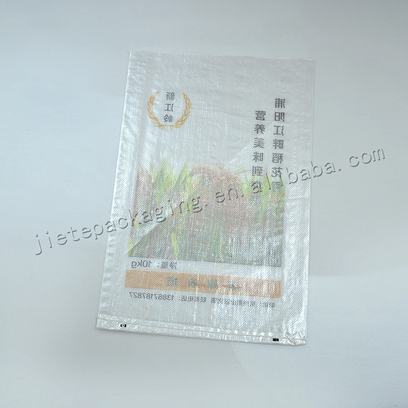 Plastic rice bag pp woven fabric packing bag 10kg design