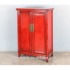 vintage style distress finish solid wooden cabinet