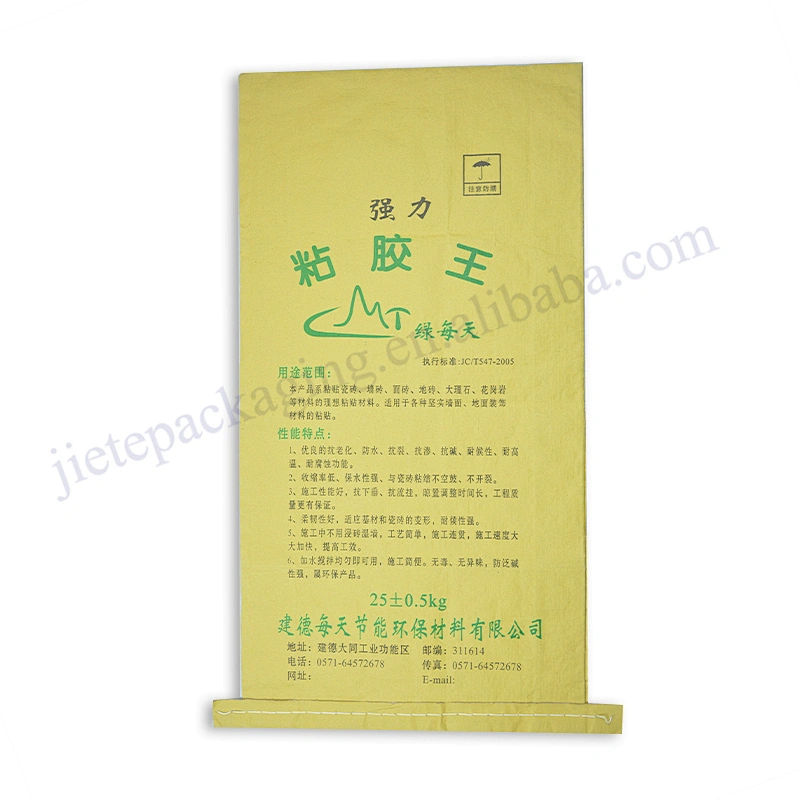 Construction use 25kg kraft paper plastic composite bag for cement,mortar,tile adhesive and wall putty powder