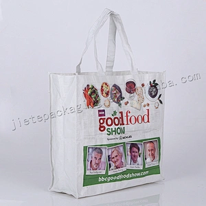 Customized plastic bopp laminated stand up pp woven shopping bag for promotion,market