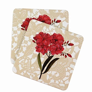 2018 Hot Sell Custom multicolor mixed colors cup tea drink coaster