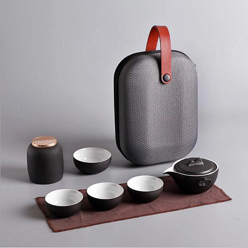 Ancient style pottery teapot cup sets 7-piece porcelain tea cup for kungfu tea