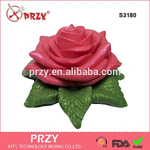 S3180 Rose with Leaves 3d Soap Molds Rose soap mold