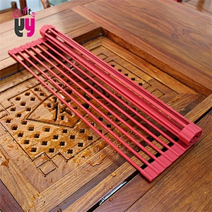 100% food grade silicone over sink dish drying rack for kitchen
