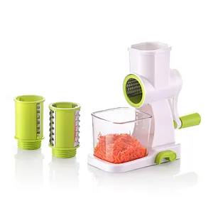 3 blades manual mini stainless steel rotary vegetable cheese grater