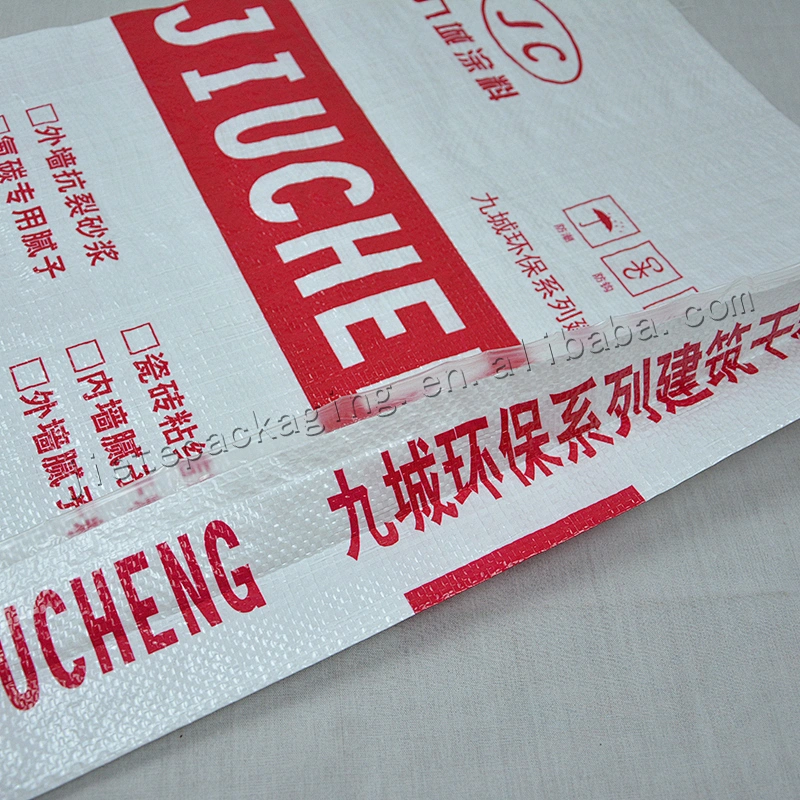 Moisture proof 20kg pp woven packaging bags for cement, wall putty powder,tile adhesive,mortar