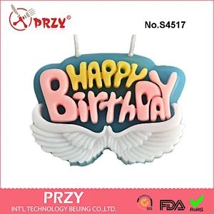 S4517 Happy Birthday creative candle molds, cake decoration silicone candle mold, food-grade silicone mold wholesale