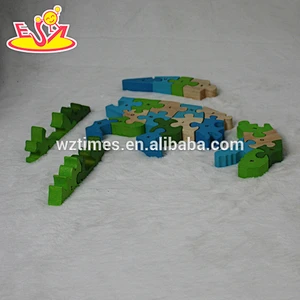 2018 Educational dinosaur design wooden block game for sale W14I034