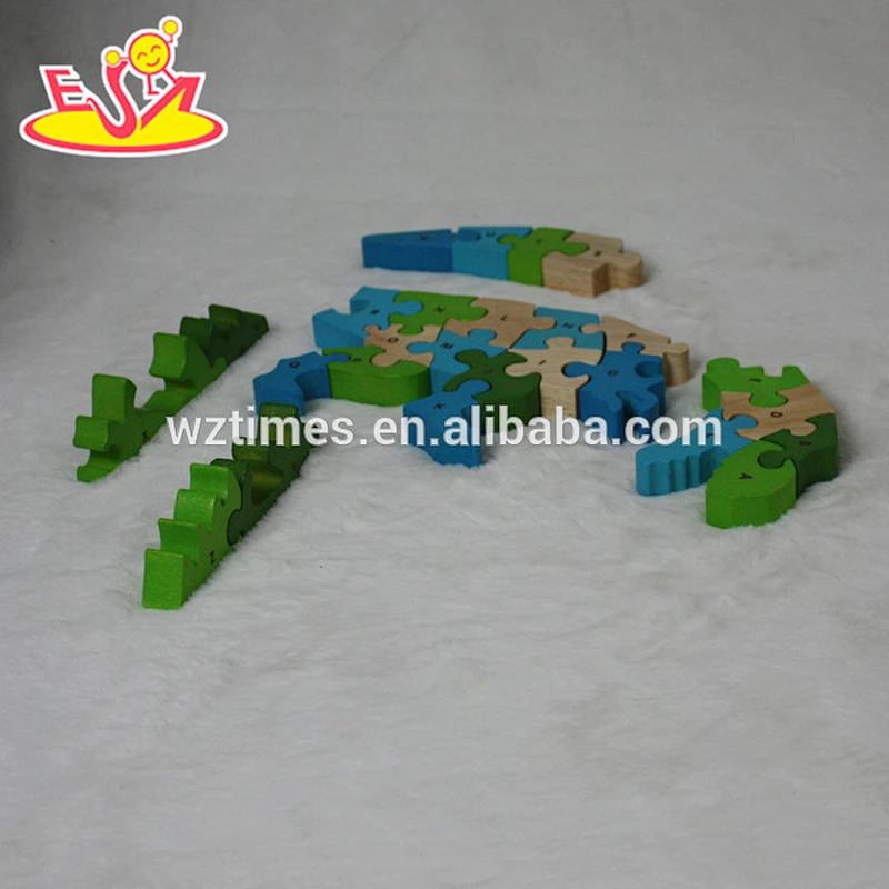 2018 Educational dinosaur design wooden block game for sale W14I034