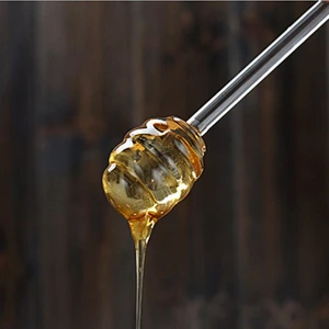 Honeycomb shaped Glass Honey Jar with Muddler Honey / Jam Storage Jar