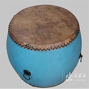 Chinese antique style solid wood drum stool/vintage wooden drum stool/wooden round drum stool