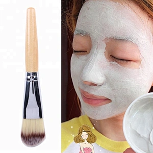 Custom mask brush wooden handle facial mask applicator brush