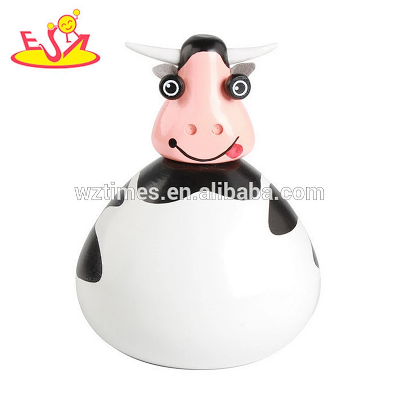 2018 Wholesale cartoon cow wooden piggy banks for kids new design wooden piggy banks for kids best piggy banks for kids W02A251