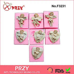 F3231 Hand-carved angel fondant mold cake baking tools angel silicone fondant mold