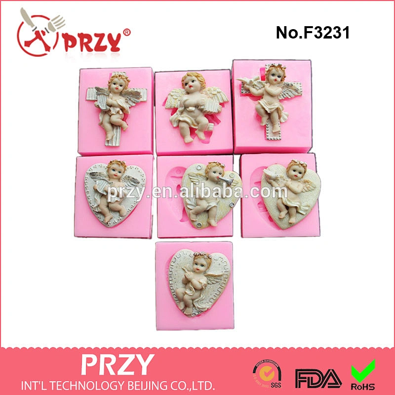 F3231 Hand-carved angel fondant mold cake baking tools angel silicone fondant mold