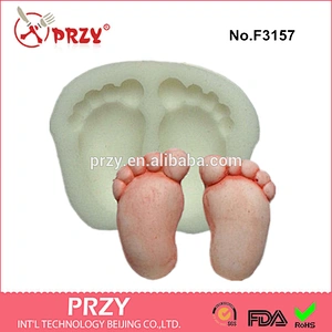 F3157 Food Safe Silicone Fondant Mould - Baby Feet - For Sugar & Polymer Clay Crafts
