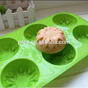 PRZY PR308 6 cavity sunflower shape silicone soap tray