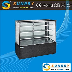 High level vertical glass door cold cake display counter and cake display case