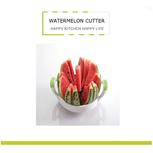 Large Stainless Steel Slicer with Blade Protection, Slices Fruit Watermelon, Pineapple,More Simply Get 12 Perfect slices