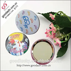 58 70 75MM mini pocket round tin mirror