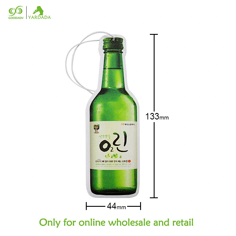 Beer shape automotive air freshener, high quality fragrance durable paper air freshener in stock