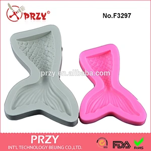F3297 Mermaid tail silicone turn sugar mold chocolate mold baking tool DIY cake decoration