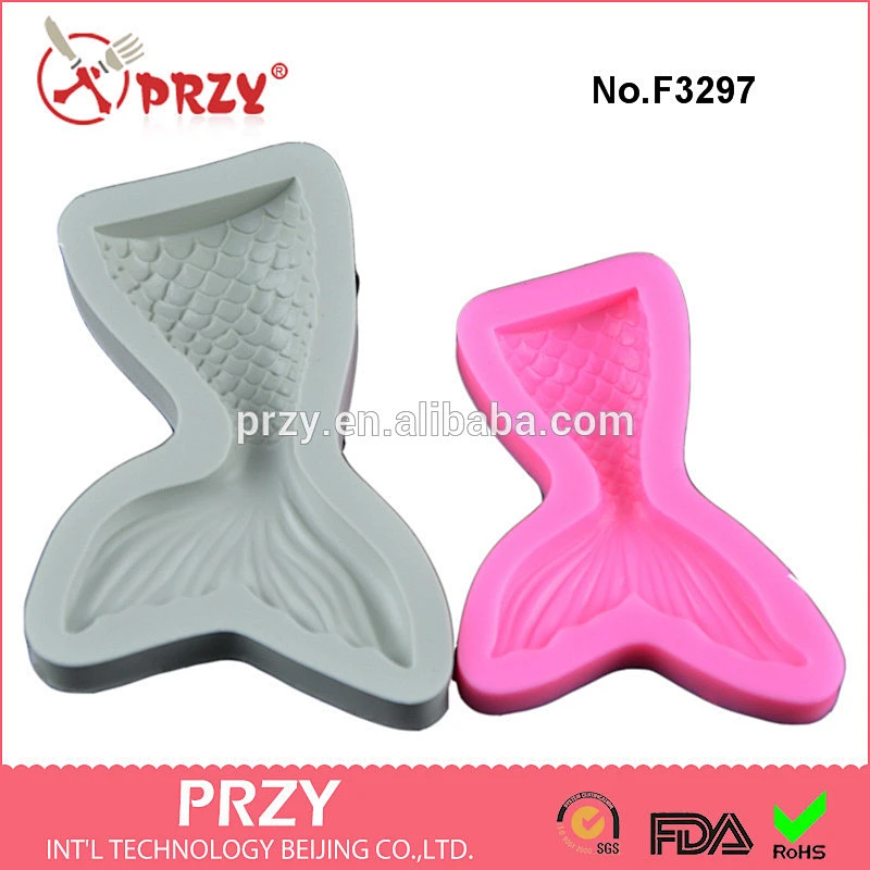 F3297 Mermaid tail silicone turn sugar mold chocolate mold baking tool DIY cake decoration