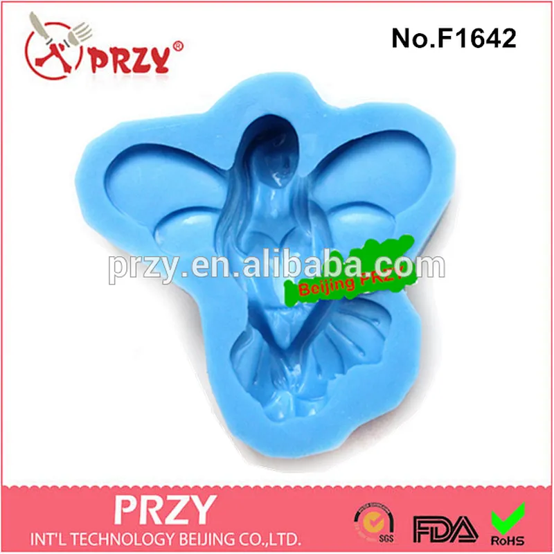 2015 hotsale sugarcraft fondant faery girl silicone molds for cake decorating