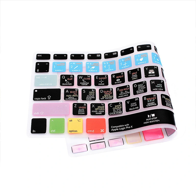 hot sale 2018 Logic Pro X Functional Silicone Keyboard Russian Skin laptop skin covers For Macbook Pro 13 Retina for mac pro 15