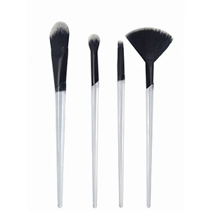 Professional 7pcs transparent handle synthetic hair custom logo makeup brush set