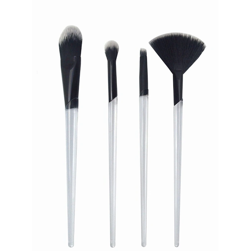 Professional 7pcs transparent handle synthetic hair custom logo makeup brush set