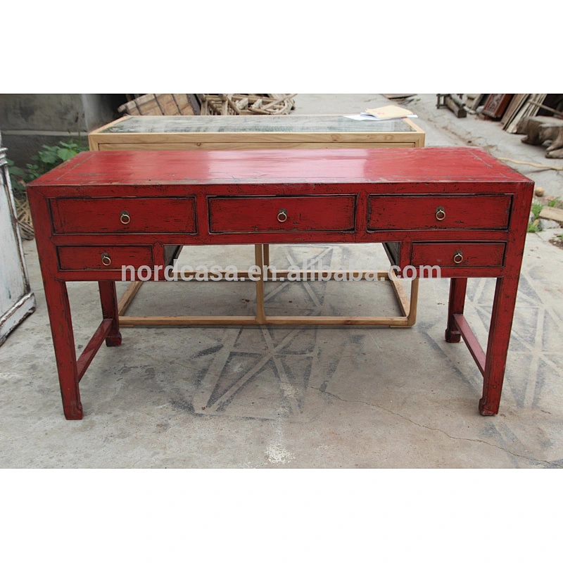 chinese antique style console table five drawer hotel console table