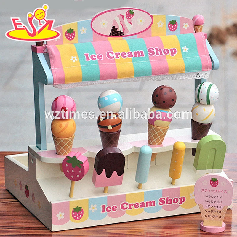 wholesale children wooden ice cream toy DIY baby wooden ice cream toy popular kids wooden ice cream toy W10A038