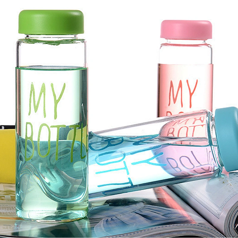 Transparent High Borosilicate Glass Bottle Cute Glass Water Bottle for Students Customized Logo Glass Cup
