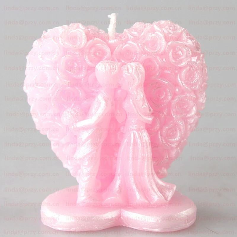 Romantic groom bride Soap mould wedding cake candle silicone molds Heart rose wedding craft Mold